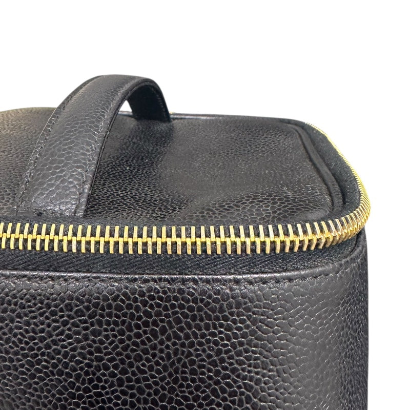 シャネル CHANEL バニティ A01997 ブラック キャビアスキン レディース