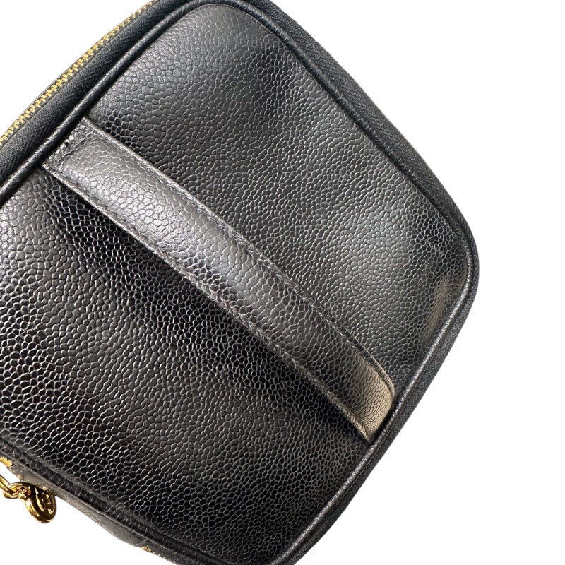 シャネル CHANEL バニティ A01997 ブラック キャビアスキン レディース