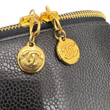 シャネル CHANEL バニティ A01997 ブラック キャビアスキン レディース