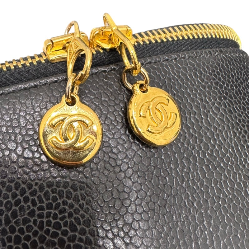 シャネル CHANEL バニティ A01997 ブラック キャビアスキン レディース