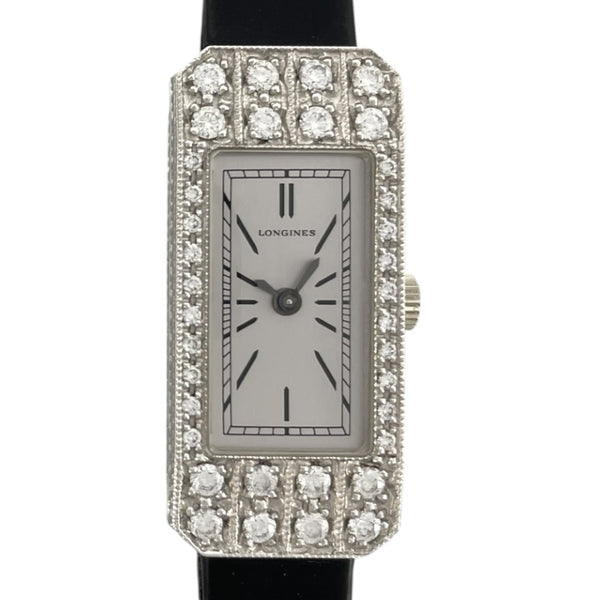 ロンジン LONGINES レディースウォッチ L2.159.7 シルバー K18WG/革ベルト（社外品） 手巻き レディース 腕時計