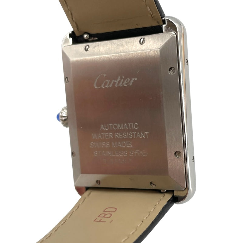 カルティエ Cartier タンクマストXL WSTA0040 シルバー SS/革ベルト 自動巻き メンズ 腕時計
