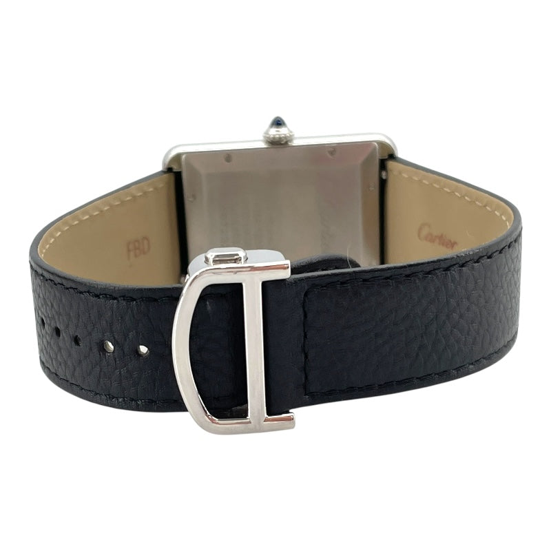 カルティエ Cartier タンクマストXL WSTA0040 シルバー SS/革ベルト 自動巻き メンズ 腕時計