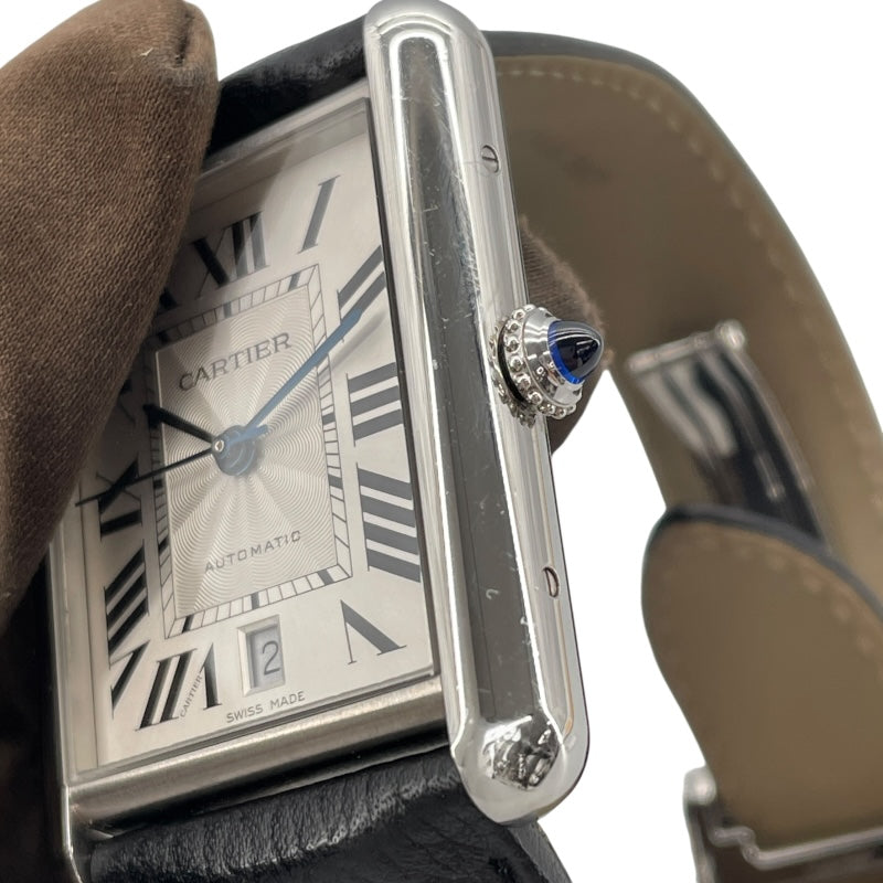 カルティエ Cartier タンクマストXL WSTA0040 シルバー SS/革ベルト 自動巻き メンズ 腕時計