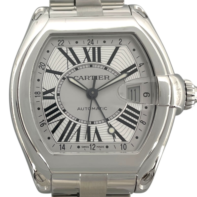 カルティエ Cartier ロードスター GMT XL W62032X6 シルバー SS 自動巻き メンズ 腕時計
