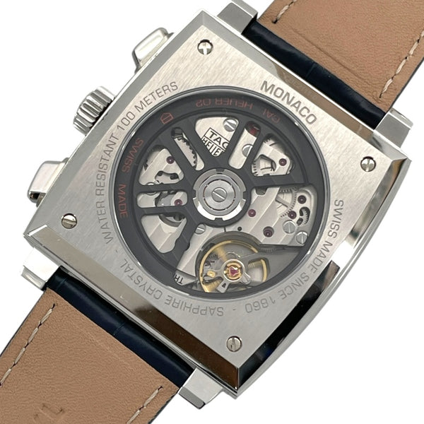 タグ・ホイヤー TAG HEUER モナコ キャリバーホイヤー02 クロノグラフ CBL2111.FC6453 ブルー SS/革ベルト 自動巻き メンズ 腕時計