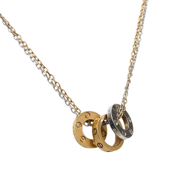 カルティエ Cartier ラブスリーフープネックレス ホワイトゴールド/ピンクゴールド Au750 ジュエリー