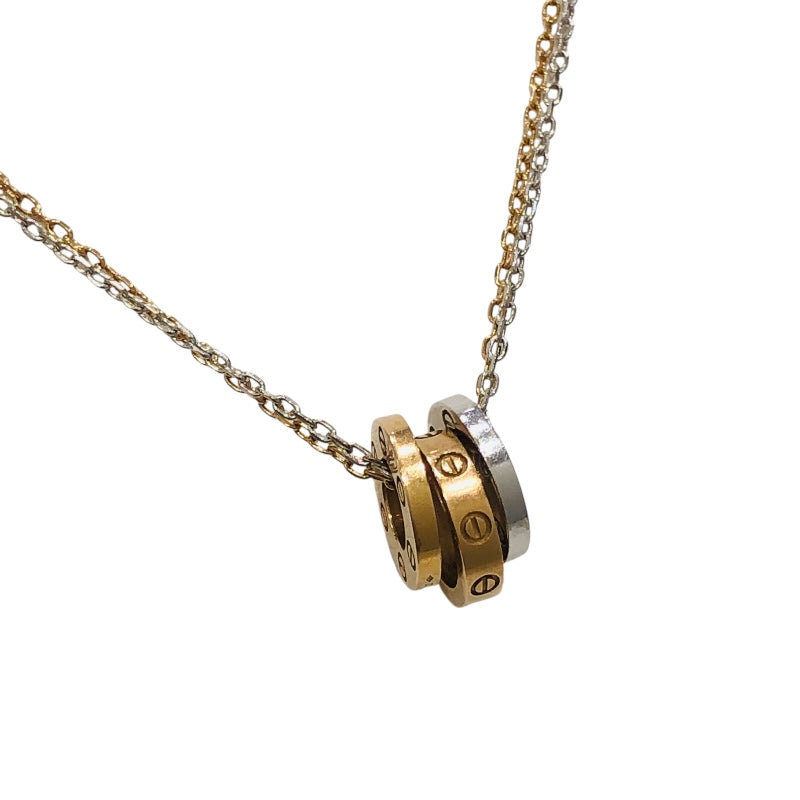 カルティエ Cartier ラブスリーフープネックレス ホワイトゴールド/ピンクゴールド Au750 ジュエリー