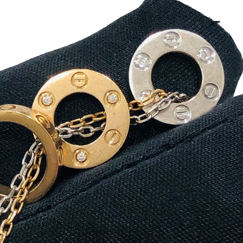 カルティエ Cartier ラブスリーフープネックレス ホワイトゴールド/ピンクゴールド Au750 ジュエリー