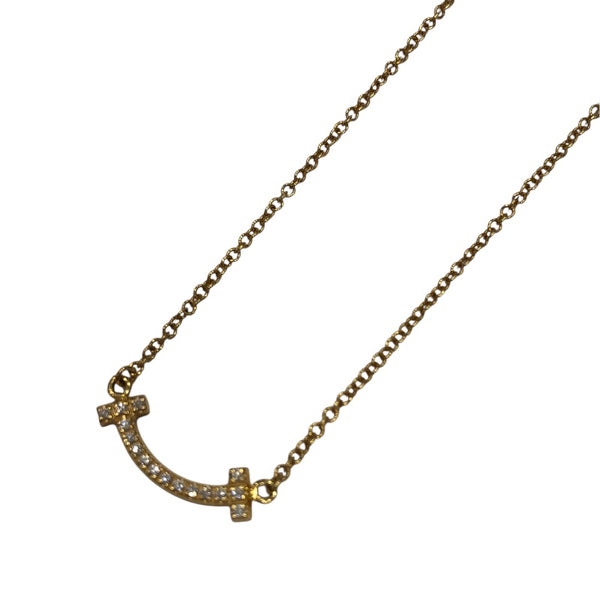 ティファニー TIFFANY＆CO Tスマイル ダイヤネックレス ミニ イエローゴールド Au750 ジュエリー