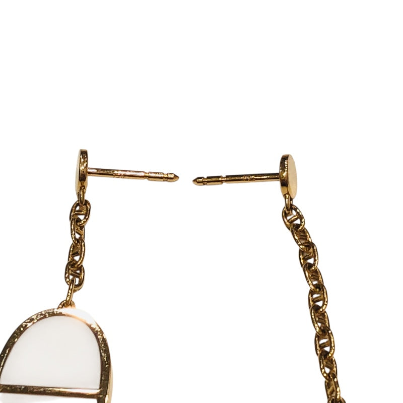 エルメス HERMES シェーヌダンクル ヴェルソ ピアス ホワイト