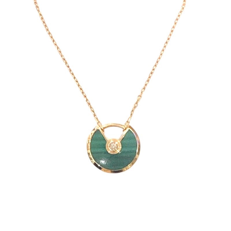 カルティエ Cartier アミュレットドゥカルティエネックレス ゴールド×グリーン 750PG マラカイト ジュエリー