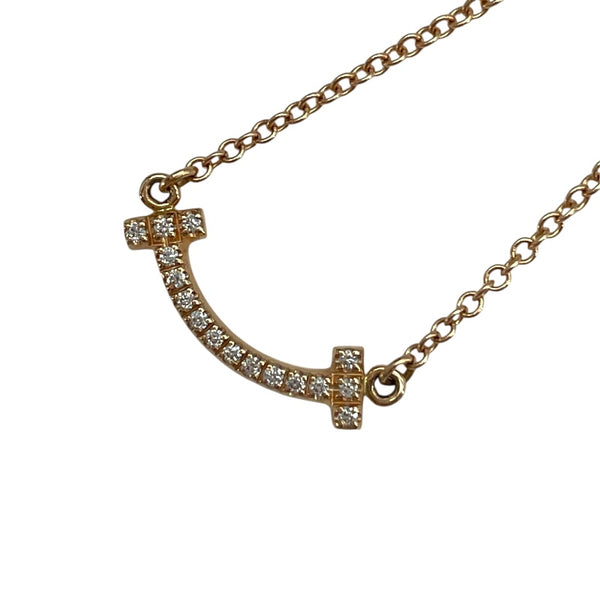 ティファニー TIFFANY＆CO Tスマイルダイヤネックレスミニ  Au750 ジュエリー