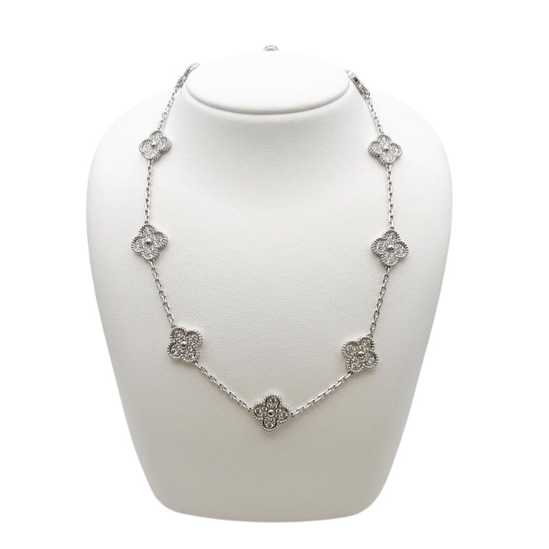 ヴァンクリーフ＆アーペル Van Cleef & Arpels ヴィンテージ アルハンブラ ネックレス、10モチーフ 750WG ジュエリー