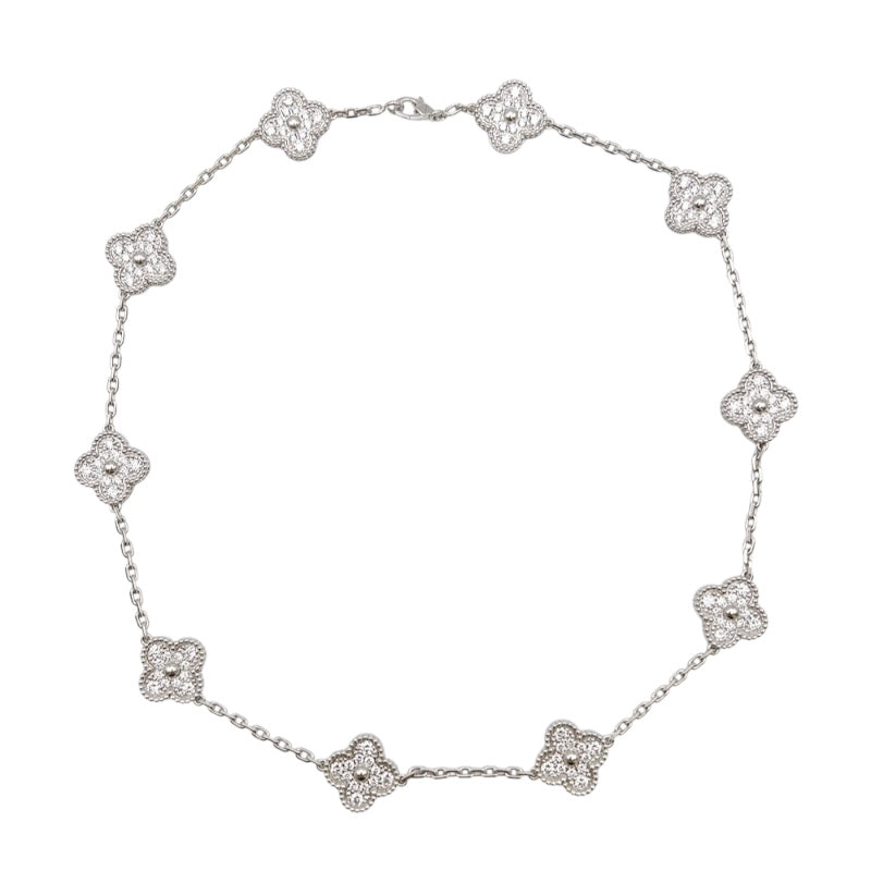ヴァンクリーフ＆アーペル Van Cleef & Arpels ヴィンテージ アルハンブラ ネックレス、10モチーフ 750WG ジュエリー