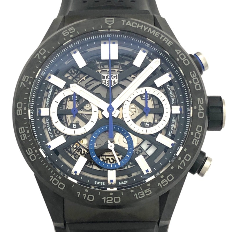 タグ・ホイヤー TAG HEUER カレラ キャリバーホイヤー02 クロノグラフ CBG2017.FT6143 ブラック SS/カーボンPDV メンズ 腕時計