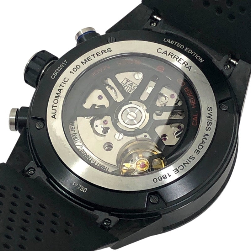 タグ・ホイヤー TAG HEUER カレラ キャリバーホイヤー02 クロノグラフ CBG2017.FT6143 ブラック SS/カーボンPDV メンズ 腕時計
