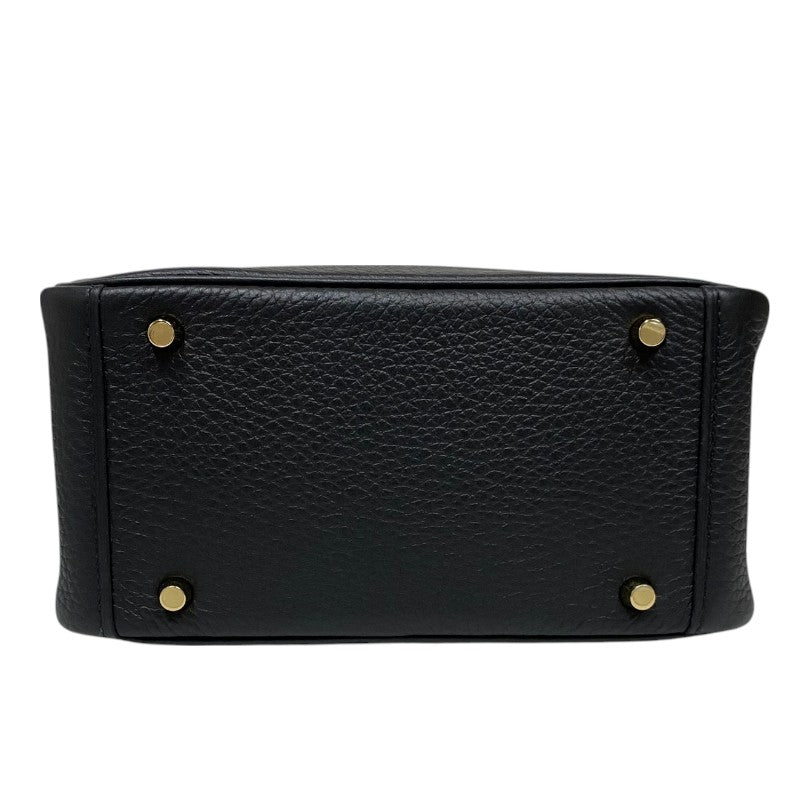 エルメス HERMES リンディミニ W刻 ブラック ゴールド金具 トリヨン レディース ショルダーバッグ