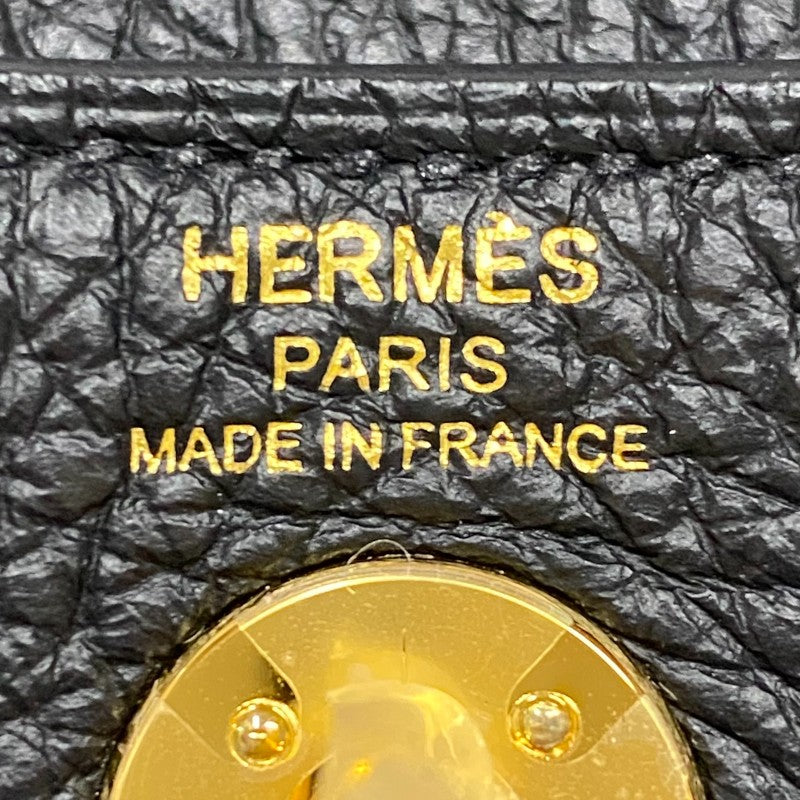 エルメス HERMES リンディミニ W刻 ブラック ゴールド金具 トリヨン レディース ショルダーバッグ
