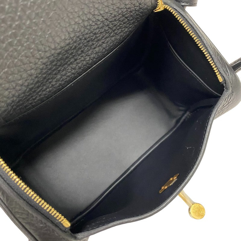 エルメス HERMES リンディミニ W刻 ブラック ゴールド金具 トリヨン レディース ショルダーバッグ