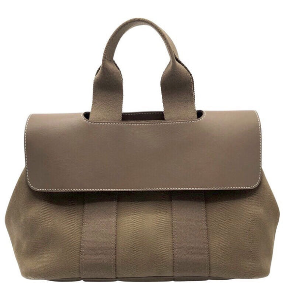 エルメス HERMES ヴァルパラインPM エトゥープ トワル・レザー ユニセックス ハンドバッグ