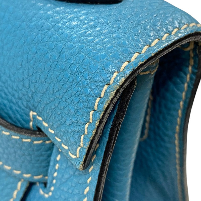 エルメス HERMES ケリー32 □H刻 ブルージーン シルバー金具