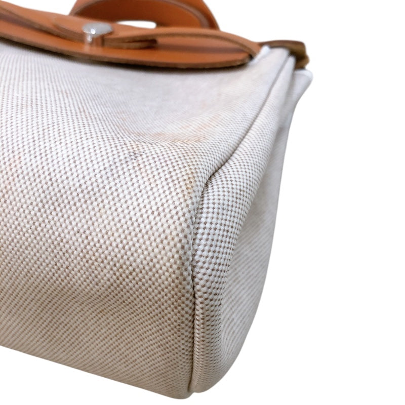 エルメス HERMES エールバッグアドPM □C刻(1999年) ベージュ/ゴールド金具 トワル・ハンター ユニセックス リュック・デイパック