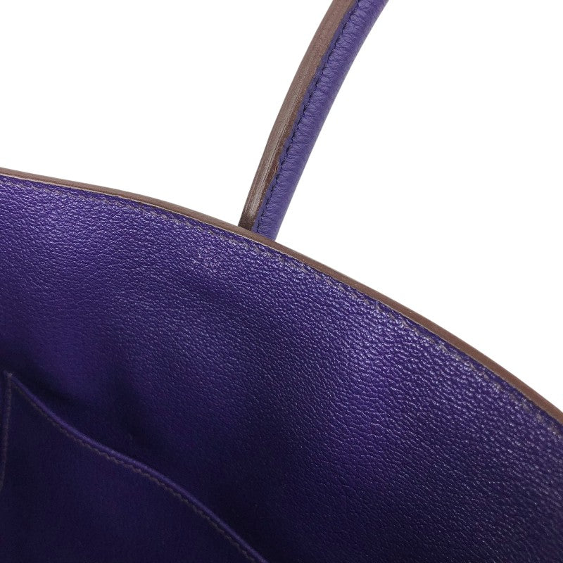 エルメス HERMES バーキン35 □N刻 アイリス シルバー金具 トゴ レディース ハンドバッグ