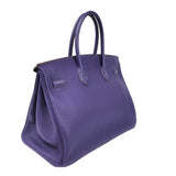 エルメス HERMES バーキン35 □N刻 アイリス シルバー金具 トゴ レディース ハンドバッグ