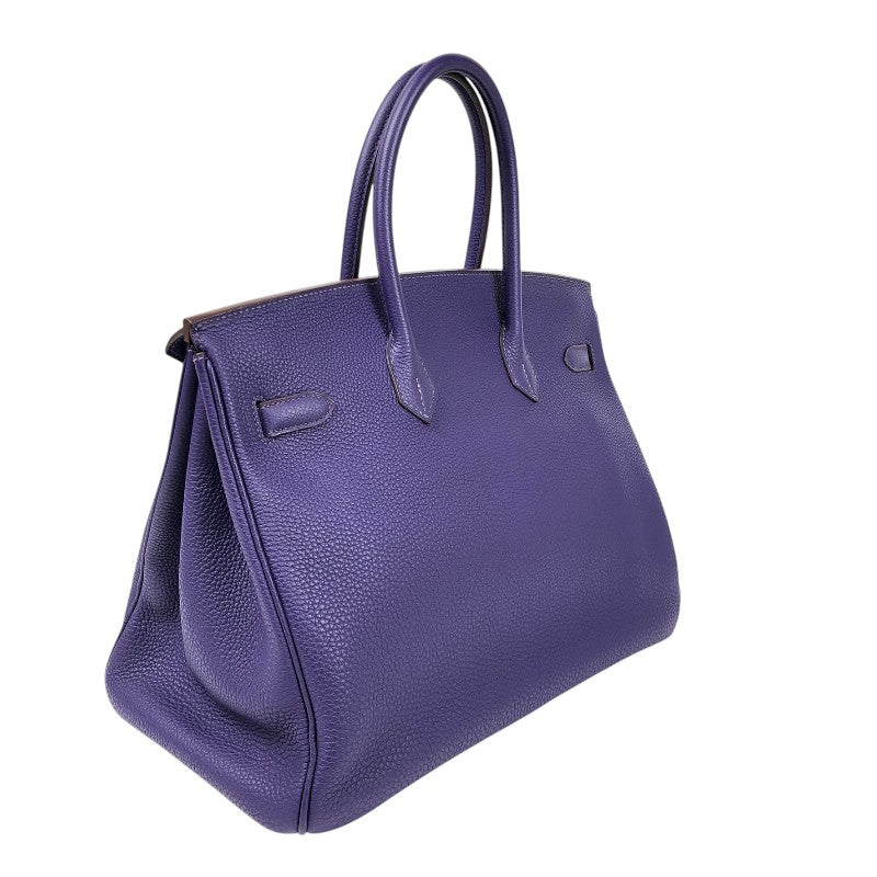 エルメス HERMES バーキン35 □N刻 アイリス シルバー金具 トゴ レディース ハンドバッグ