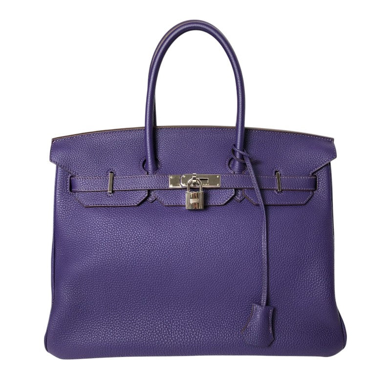 エルメス HERMES バーキン35 □N刻 アイリス シルバー金具 トゴ レディース ハンドバッグ