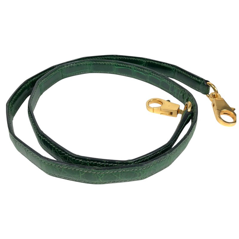エルメス HERMES ケリー28 外縫い □N刻 グリーン ゴールド金具 アリゲーターリセ レディース ショルダーバッグ