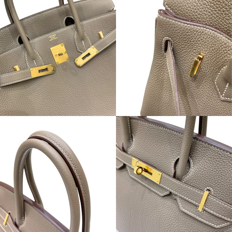 エルメス HERMES バーキン30 Z刻印 エトゥープ ゴールド金具 トゴ レディース ハンドバッグ
