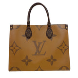 ルイ・ヴィトン LOUIS VUITTON オンザゴーMM M45321 ブラウン　ゴールド金具 モノグラム・リバース レディース トートバッグ