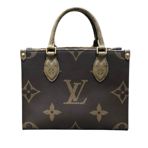 ルイ・ヴィトン LOUIS VUITTON オンザゴーPM M46373 ブラウン/ゴールド金具 モノグラム ジャイアンド･リバース レディース ショルダーバッグ