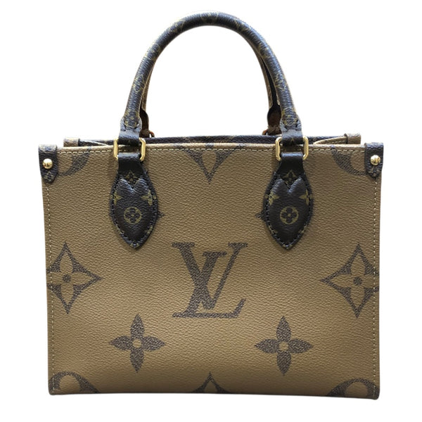 ルイ・ヴィトン LOUIS VUITTON オンザゴーPM M46373 ブラウン/ゴールド金具 モノグラム ジャイアンド･リバース レディース ショルダーバッグ