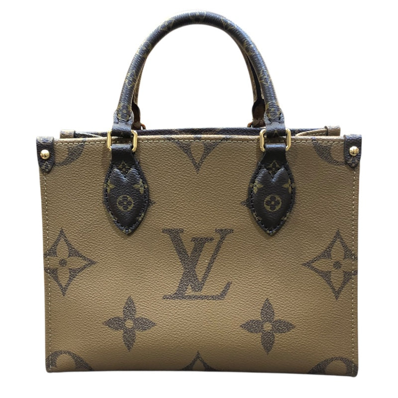 ルイ・ヴィトン LOUIS VUITTON オンザゴーPM M46373 ブラウン/ゴールド金具 モノグラム ジャイアンド･リバース レディース ショルダーバッグ
