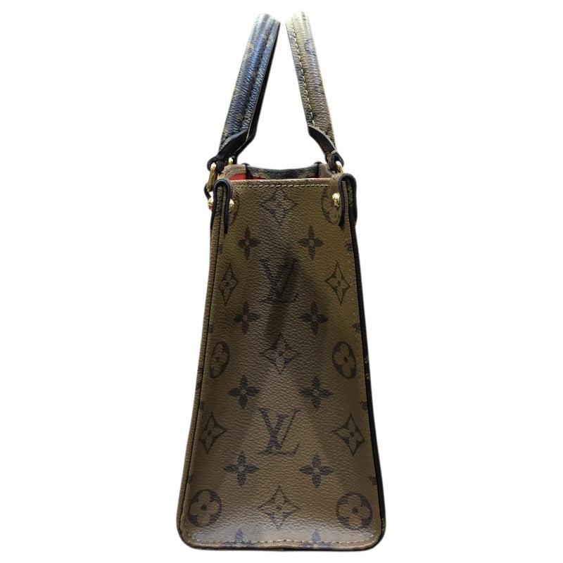 ルイ・ヴィトン LOUIS VUITTON オンザゴーPM M46373 ブラウン/ゴールド金具 モノグラム ジャイアンド･リバース レディース ショルダーバッグ