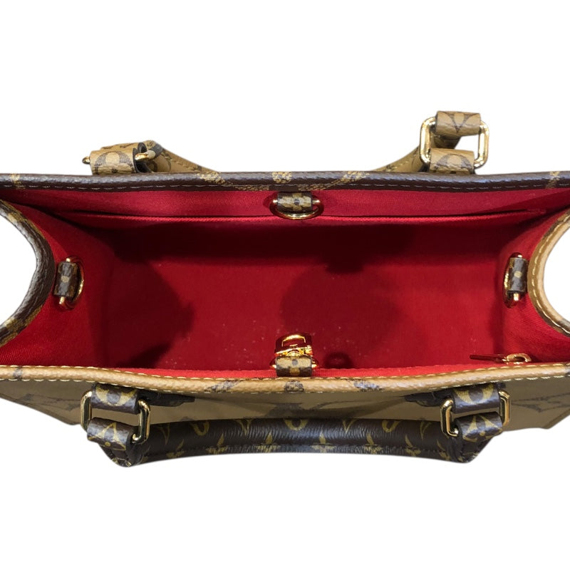 ルイ・ヴィトン LOUIS VUITTON オンザゴーPM M46373 ブラウン/ゴールド金具 モノグラム ジャイアンド･リバース レディース ショルダーバッグ