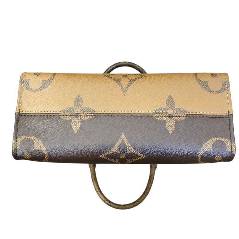 ルイ・ヴィトン LOUIS VUITTON オンザゴーPM M46373 ブラウン/ゴールド金具 モノグラム ジャイアンド･リバース レディース ショルダーバッグ