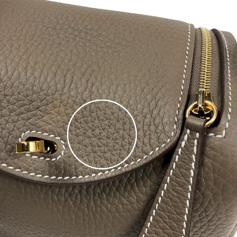 エルメス HERMES リンディミニ W刻印　(2024年製) エトゥープ ゴールド金具 トリヨンクレマンス レディース ショルダーバッグ