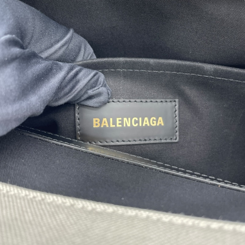 バレンシアガ BALENCIAGA ハードウェア 671400 アイボリーxブラック キャンバス レディース トートバッグ