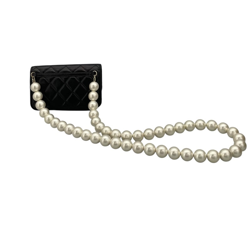 シャネル CHANEL マトラッセ パールチェーンクラッチ AP1839　30番台 ブラック GD金具  キャビアスキン レディース ショルダーバッグ