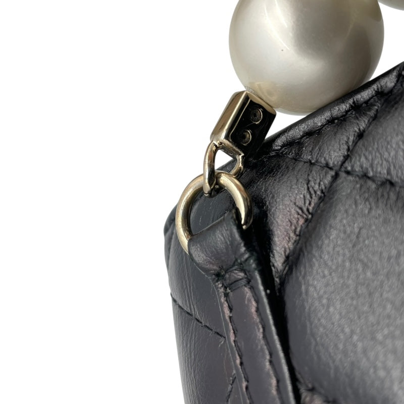 シャネル CHANEL マトラッセ パールチェーンクラッチ AP1839　30番台 ブラック GD金具  キャビアスキン レディース ショルダーバッグ