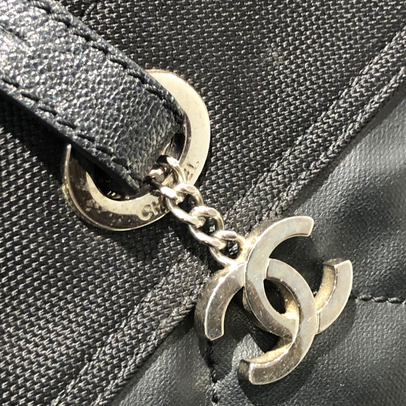 シャネル CHANEL パリビアリッツトートPM A30208 ブラック コーティングキャンバス レディース ハンドバッグ