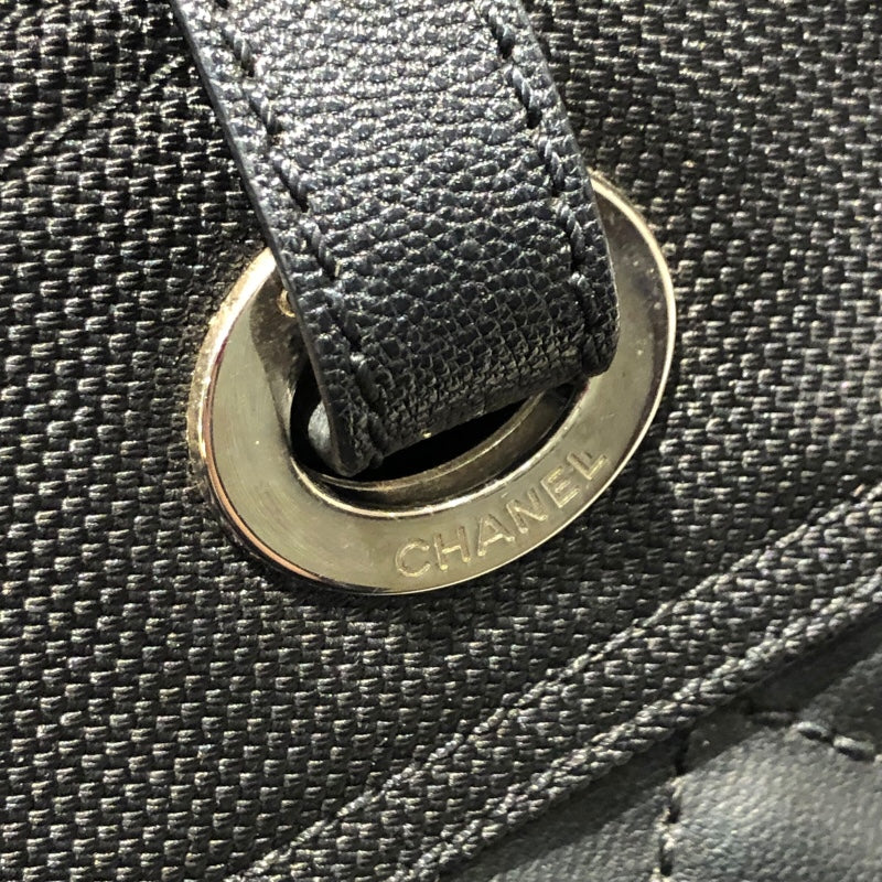 シャネル CHANEL パリビアリッツトートPM A30208 ブラック コーティングキャンバス レディース ハンドバッグ