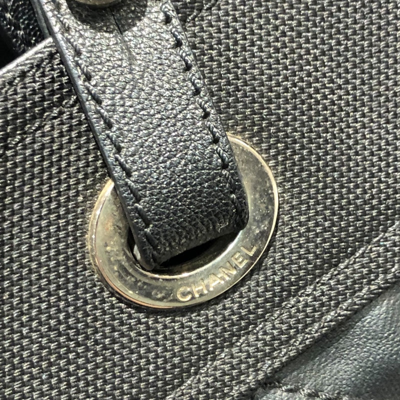 シャネル CHANEL パリビアリッツトートPM A30208 ブラック コーティングキャンバス レディース ハンドバッグ