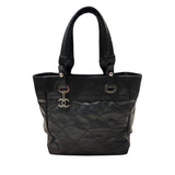 シャネル CHANEL パリビアリッツトートPM A30208 ブラック コーティングキャンバス レディース ハンドバッグ