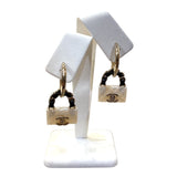 シャネル CHANEL バッグモチーフフープピアス ゴールド メタル　レジン　レザー アクセサリー