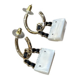 シャネル CHANEL バッグモチーフフープピアス ゴールド メタル　レジン　レザー アクセサリー